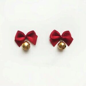 Christmas Red Earrings Stud Bowknot Bell Party Drop Dangle Earrings